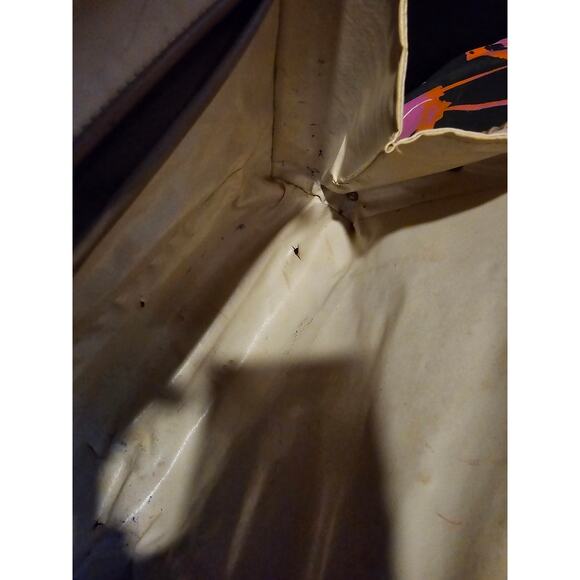 Vintage woven wicker briefcase style purse faux bamboo handle medium - Picture 8 of 11